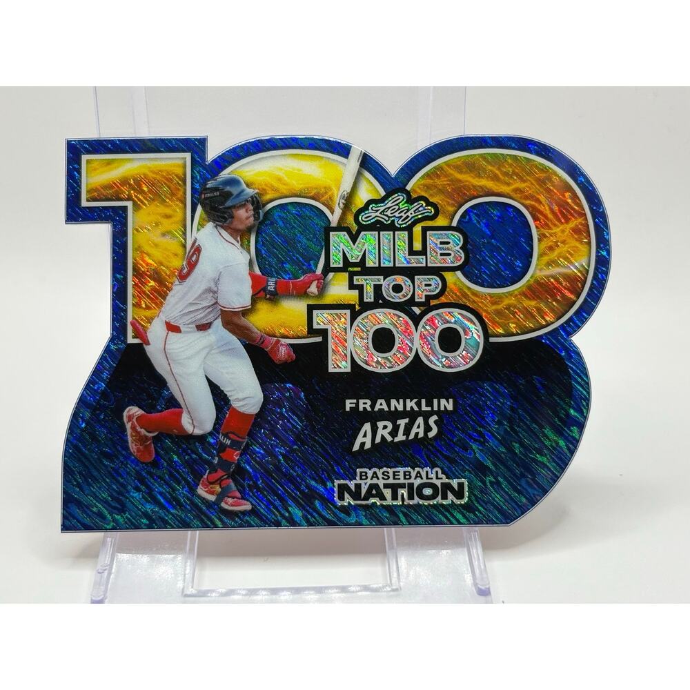 2025 Leaf Baseball Nation Franklin Arias Top 100 Die Cut Blue Refractor 7/7 SP